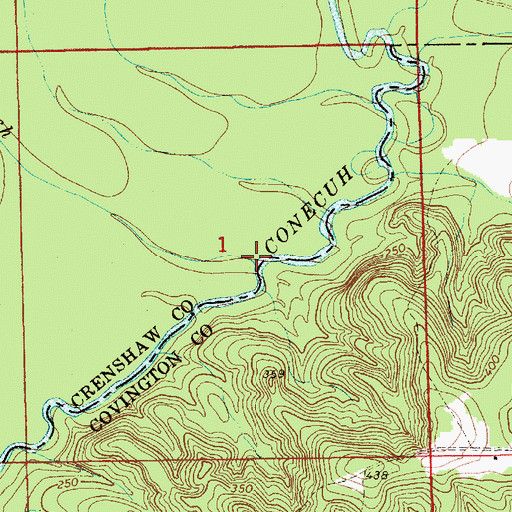 Topographic Map of Double Branch, AL