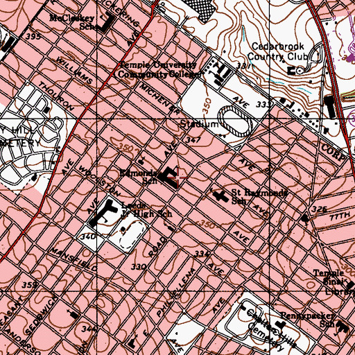 Topographic Map of Edmonds School, PA