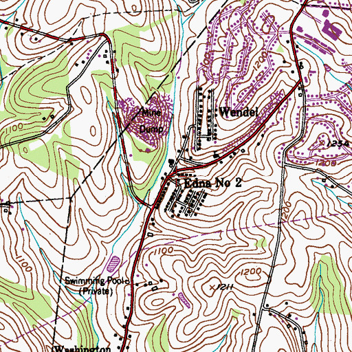Topographic Map of Edna Number Two, PA