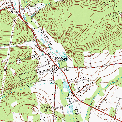 Topographic Map of Effort, PA