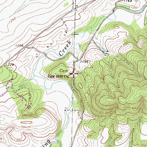 Topographic Map of Egg Hill Church, PA