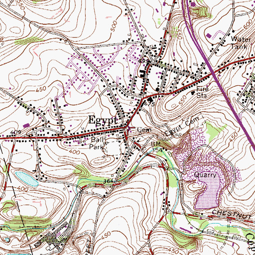 Topographic Map of Egypt, PA