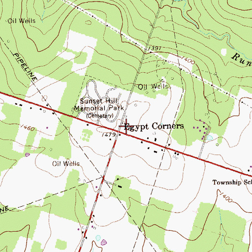 Topographic Map of Egypt Corners, PA