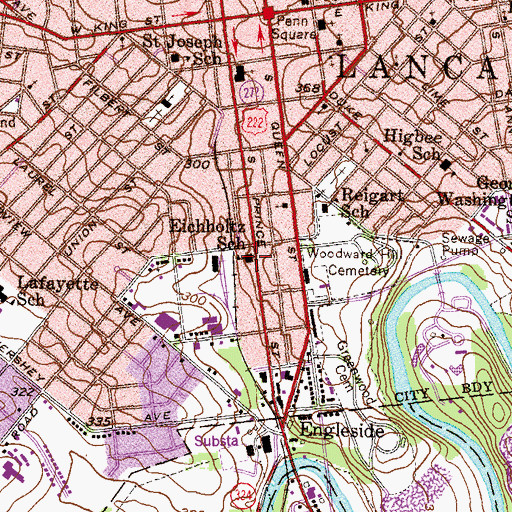 Topographic Map of Eichholtz School, PA