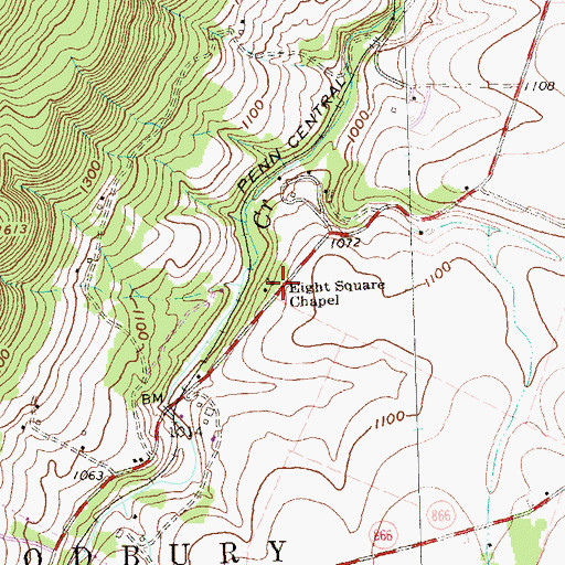 Topographic Map of Eight Square Chapel, PA
