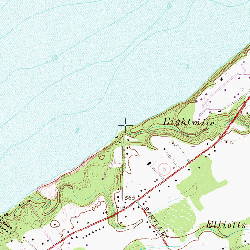 Topographic Map of Eightmile Creek, PA