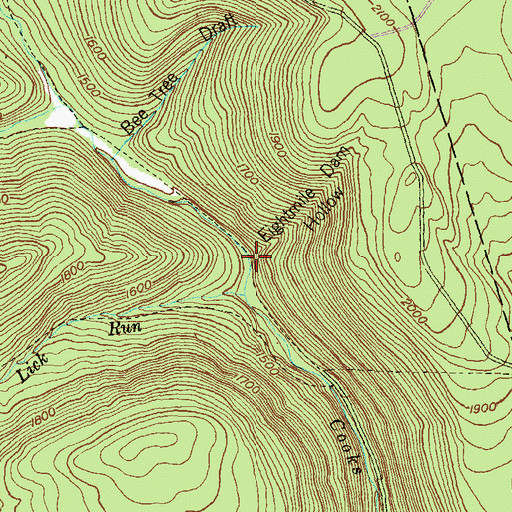 Topographic Map of Eightmile Dam Hollow, PA