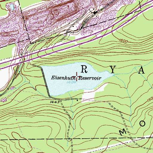 Topographic Map of Eisenhuth Reservoir, PA