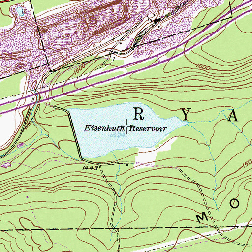 Topographic Map of Eisenhuth Reservoir, PA