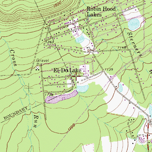 Topographic Map of El-Do Lake, PA