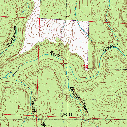 Topographic Map of Double Branch, AL