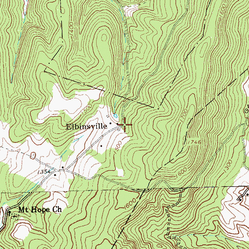 Topographic Map of Elbinsville, PA