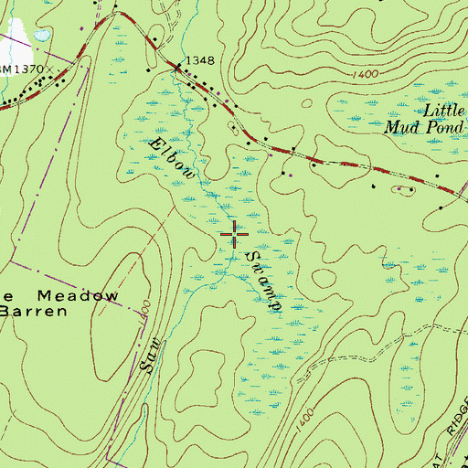 Topographic Map of Elbow Swamp, PA