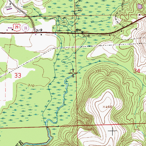Topographic Map of Double Branch, AL