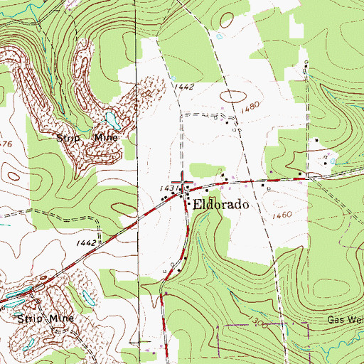 Topographic Map of Eldorado, PA
