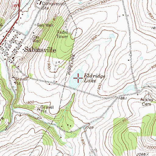 Topographic Map of Eldridge Lake, PA