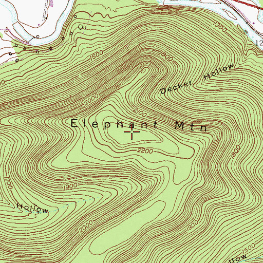 Topographic Map of Elephant Mountain, PA