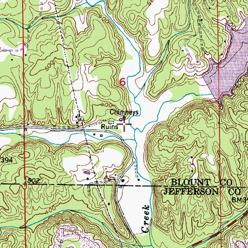 Topographic Map of Double Branch, AL