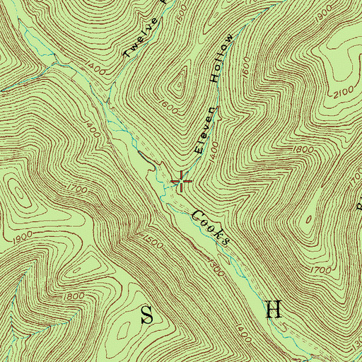 Topographic Map of Eleven Hollow, PA