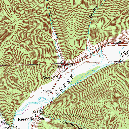 Topographic Map of Elevenmile Hollow, PA