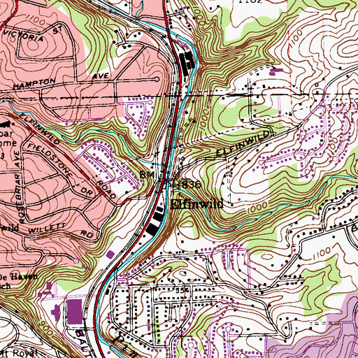 Topographic Map of Elfinwild, PA