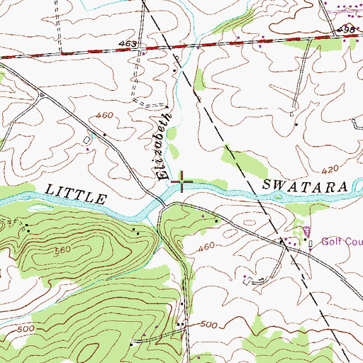 Topographic Map of Elizabeth Run, PA