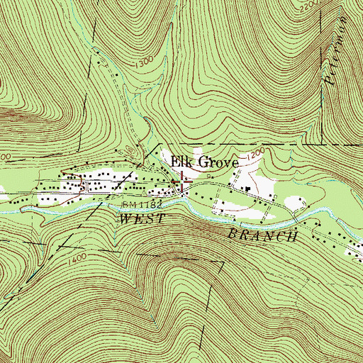 Topographic Map of Elk Grove, PA