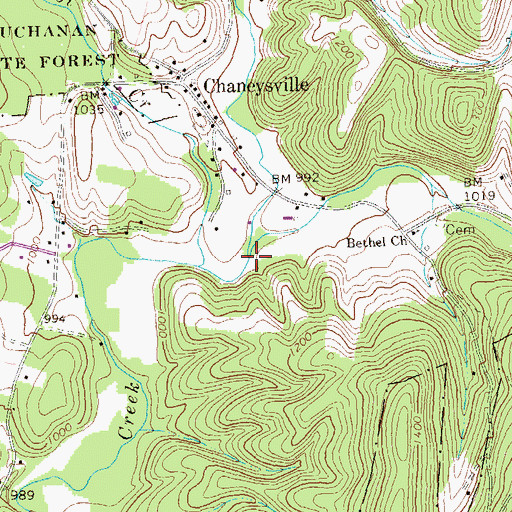 Topographic Map of Elk Lick Creek, PA