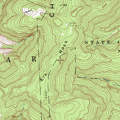 Topographic Map of Elk Rock, PA