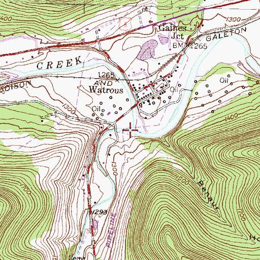Topographic Map of Elk Run, PA