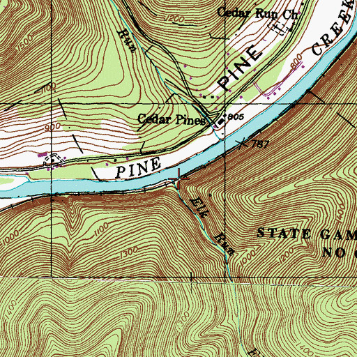 Topographic Map of Elk Run, PA