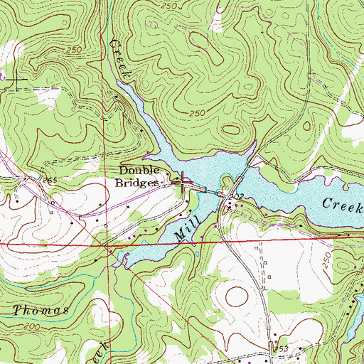 Topographic Map of Double Bridges, AL