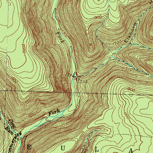 Topographic Map of Elkhorn Hollow, PA