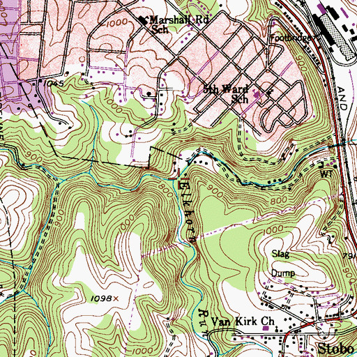 Topographic Map of Elkhorn Run, PA