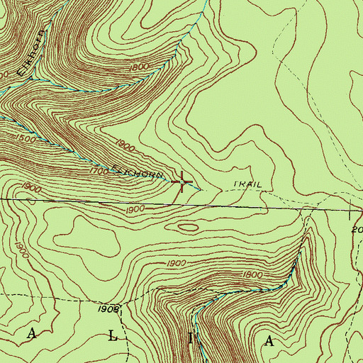 Topographic Map of Elkhorn Trail, PA