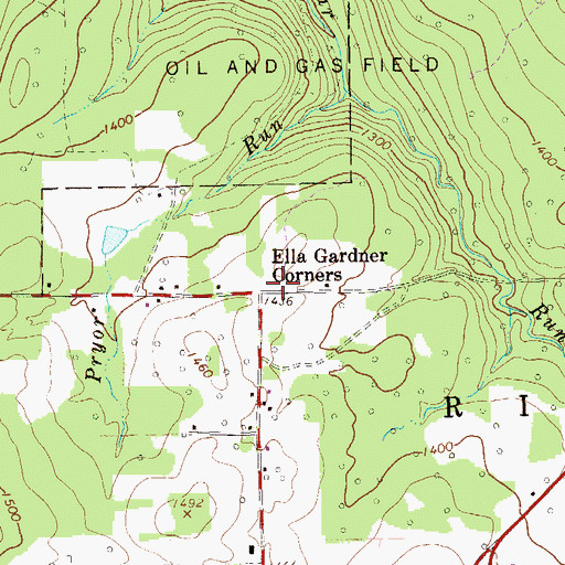 Topographic Map of Ella Gardner Corners, PA