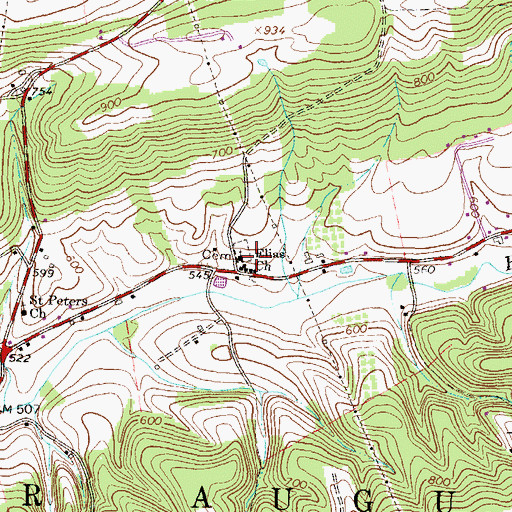 Topographic Map of Elias Church, PA