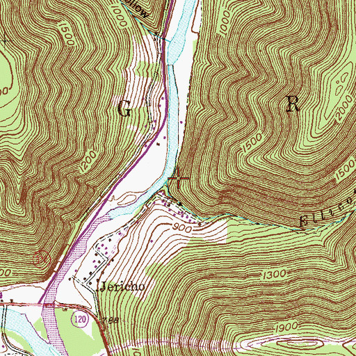 Topographic Map of Ellicott Run, PA