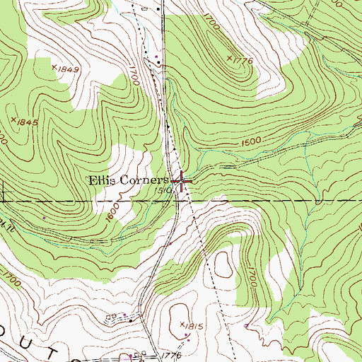 Topographic Map of Ellis Corners, PA