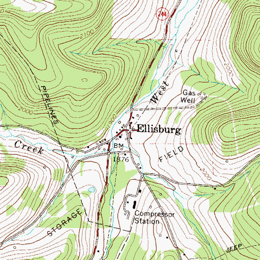 Topographic Map of Ellisburg, PA