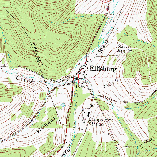 Topographic Map of Ellisburg Creek, PA