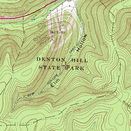 Topographic Map of Elm Hollow Trail, PA