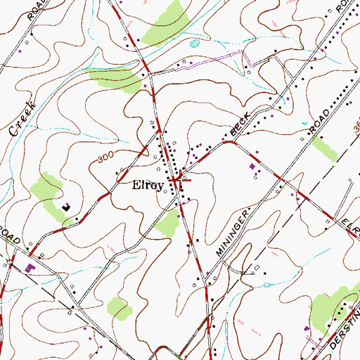 Topographic Map of Elroy, PA