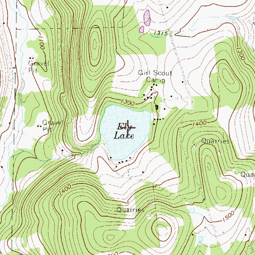 Topographic Map of Ely Lake, PA