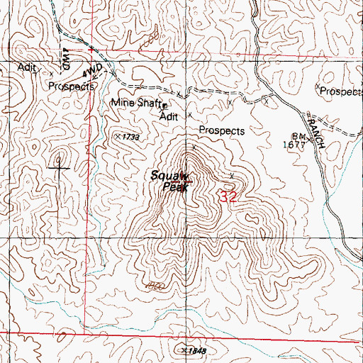 Topographic Map of Squaw Peak, AZ