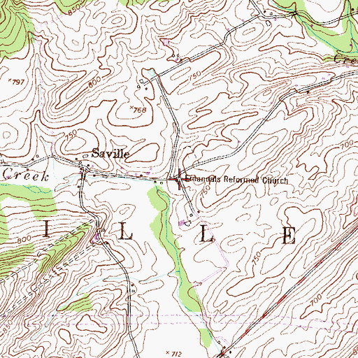 Topographic Map of Emanuals Reformed Church, PA