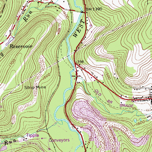 Topographic Map of Emeigh Run, PA