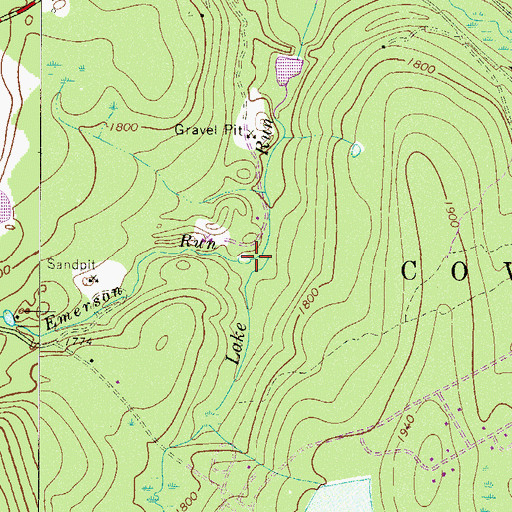 Topographic Map of Emerson Run, PA