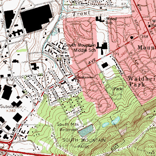 Topographic Map of Emmanuel Church, PA