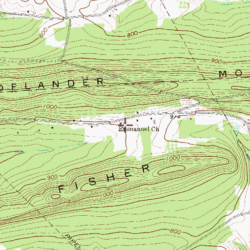 Topographic Map of Emmanuel Church, PA